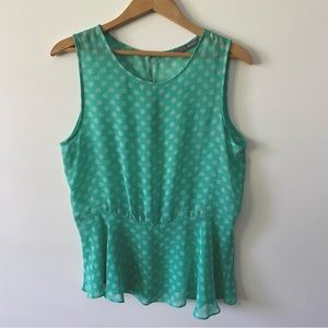 3/$30💚Smart Set mint green and white peplum tank blouse size medium